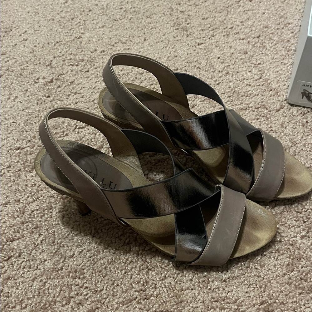 Anyi Lu Bella Heels - Latte and Pewter - Picture 5 of 5